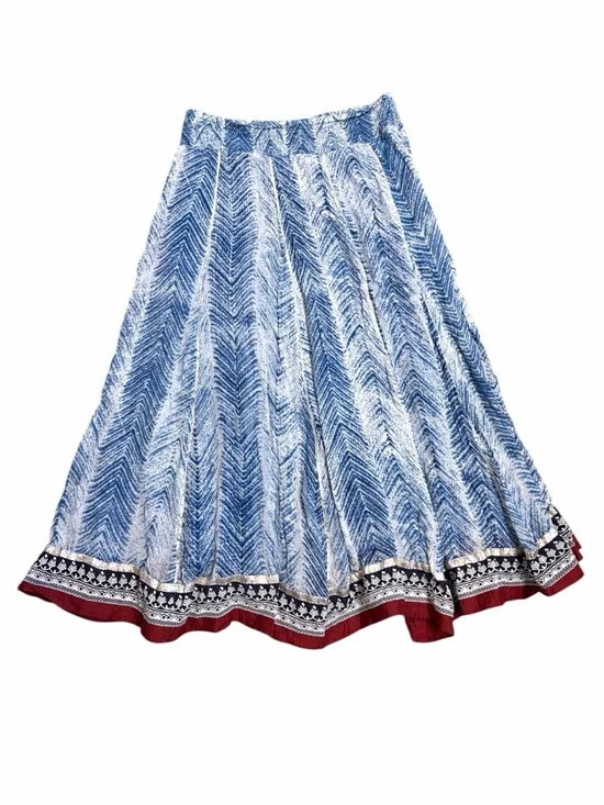 Soft Surroundings Rhoda Blue Printed Maxi Skirt - Medium - Picture 5 of 8